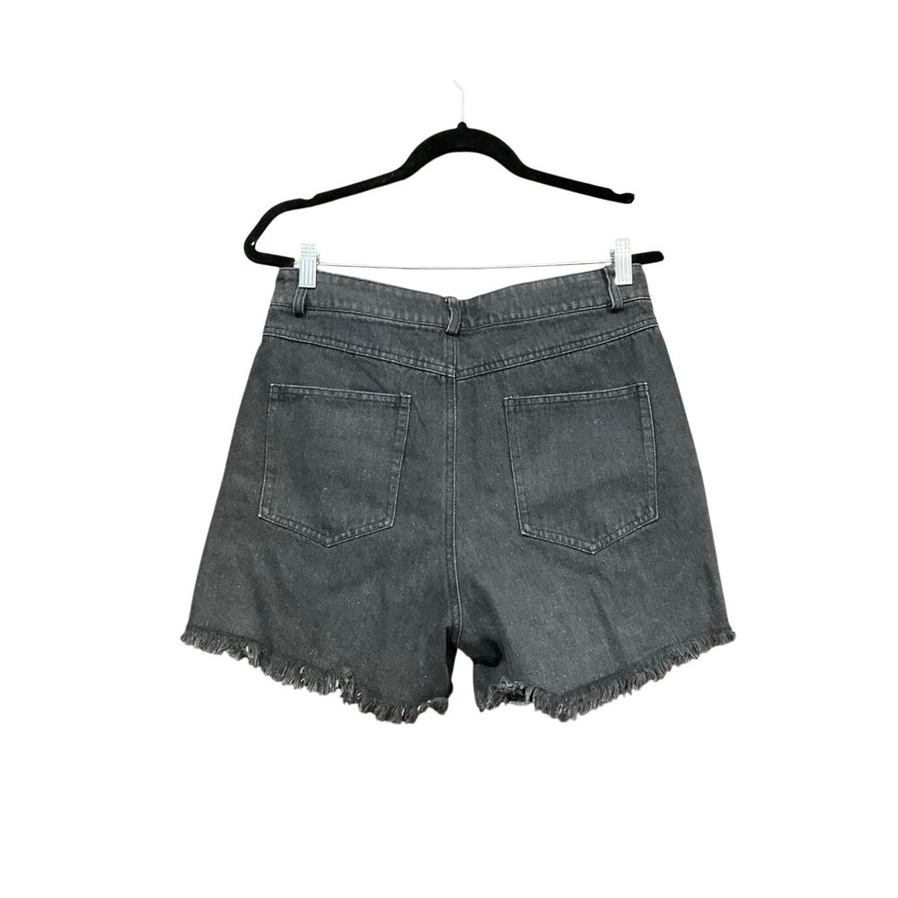 Blue B Denim Rhinestone Shorts Women Black Large - Picture 3 of 3